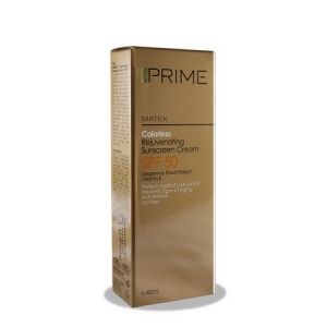 کرم ضدآفتاب بی رنگ جوان کننده  پريم SPF 50 مناسب انواع پوست  PRIME