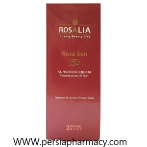 ضد آفتاب رنگی پوست چرب و جوش دار بژ طبیعی شماره ۲ حجم 40 میلی لیتر رزالیا Rosalia