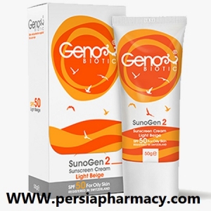 ضد آفتاب پوست چرب و مختلط SPF50 بژ روشن ژنوبایوتیک Geno Biotic 