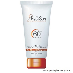 کرم ضد آفتاب رنگی SPF60 مناسب پوست معمولی و چرب 50 میلی لیتر مدیسان MEDISUN
