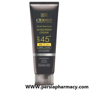 کرم ضدآفتاب فاقدچربی Spf45 مخصوص آقایان 50میلی لیتری سینره Cinere