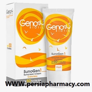 ضد آفتاب پوست چرب و مختلط SPF50 بی رنگ  ژنوبایوتیک Geno Biotic 