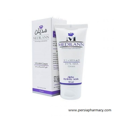 کرم لایه بردار حاوی آلفا هیدروکسی اسید 10% حجم 50 میلی لیتر مدیلن MEDILANN