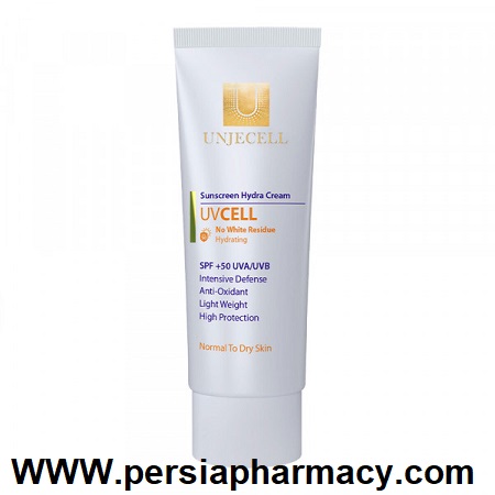 کرم ضد آفتاب بی رنگ پوست خشک SPF+50 حجم 40 میلی لیتر آنژسل Unjecell