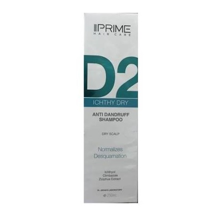 شامپو ضدشوره D2 Ichthy Dry مناسب پوست سرخشک 250 میلی لیتری پریم Prime