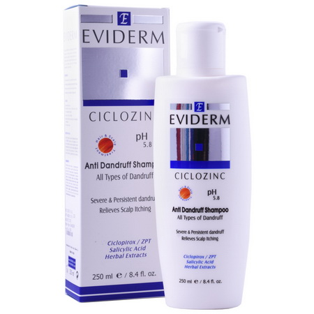 شامپو سیکلوزینک ضد شوره مناسب انواع شوره سر CICLOZINC اویدرم 