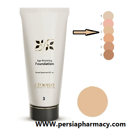 کرم پودرضدچروک شماره3 spf30 حجم 40میلی لیتری سینره Cinere