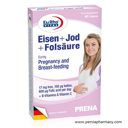 قرص مکمل بارداری آیزن+ید+فولیک اسید 60 عددی یوروویتال EURHO VITAL