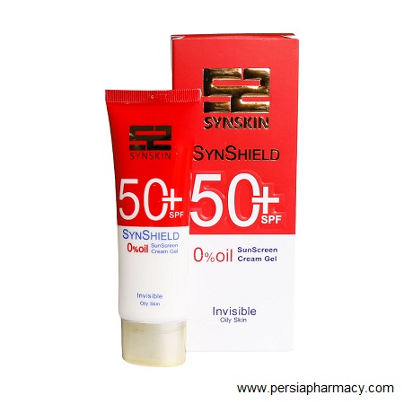 کرم ضد آفتاب SPF 50 ساین شیلد مناسب پوست چرب 50 میلی لیتر ساین اسکین SYNSKIN