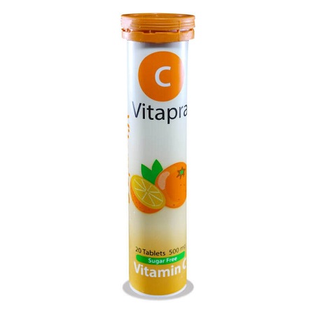 ویتامین ث 500 میلی گرم قرص جوشان باطعم پرتقال ویتاپرا Vtapra