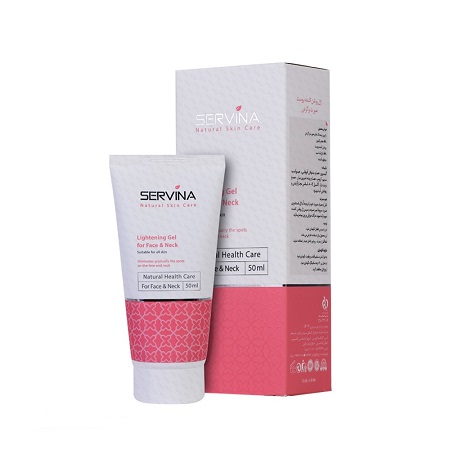 ژل روشن کننده پوست صورت وگردن سروینا مناسب برای انواع پوست Lightening Gel Servina