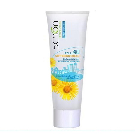 کرم نرم کننده ضدآلودگی های محیطی (آنتی پولوشن) حاوی عصاره بابونه طلایی و روغن مورینگا 75 میلی لیتری شون Schon