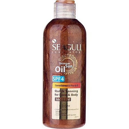 روغن برنزه کننده و ویتامینه حاوی رنگدانه های اکلیلی 250میلی گرمی  SPF4 سی گل  SEAGULL