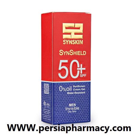 کرم ضد آفتاب SPF 50 مردانه ساین شیلد مناسب پوست چرب 50 میلی لیتر ساین اسکین SYNSKIN