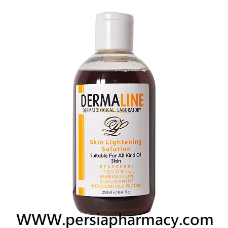 محلول روشن کننده پوست حجم 250 میلی لیتر درمالاین Dermaline