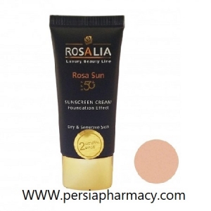 ضد آفتاب رنگی پوست خشک و حساس بژ طبیعی شماره ۲ حجم 40 میلی لیتر رزالیا Rosalia