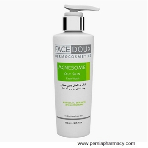 ژل شستشو صورت مناسب پوست چرب و آکنه دار مدل  آکنه زوم  ACNESOME حجم 200 میلی لیتر فیس دوکس FACE DOUX