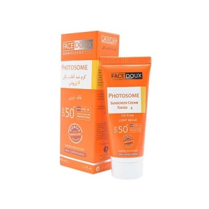 کرم ضدآفتاب رنگی بژروشن +SPF50مناسب چرب و جوشدار و حساس فیس دوکس FACEDOUX
