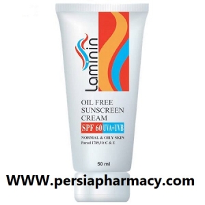 کرم ضد آفتاب فاقد چربی SPF60 مناسب پوست های چرب و معمولی 50میلی لیتر لامینین Laminin