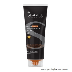 کرم ضد آفتاب مناسب آقایان فاقد چربی SPF55 انواع پوست حجم 50 میلی لیتر سی گل SEAGULL