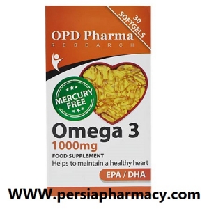 کپسول ژلاتینی امگا 3 بدون جیوه 1000 میلی گرم 30 عدد  او پی دی فارما OPD Pharma