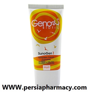 ضد آفتاب پوست چرب و مختلط SPF50 بی رنگ  ژنوبایوتیک Geno Biotic 
