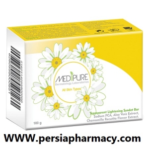 شوینده روشن کننده غیر صابونی حاوی عصاره گل بابونه 100 گرمی مدیپور Medipure