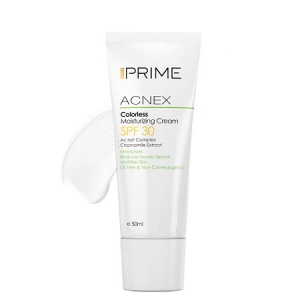کرم مرطوب کننده فاقد چربی و رنگ Acnex Colorless SPF30  مناسب پوست چرب 50 میلی لیتری پریم Prime