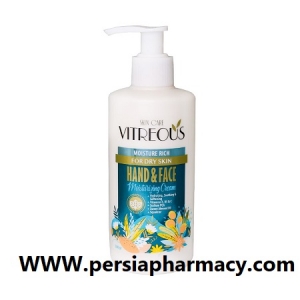 کرم مرطوب کننده پمپی دست و صورت پوست خشک 250 گرم ویتروس Vitreous