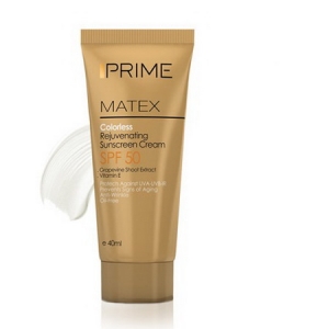 کرم ضدآفتاب بی رنگ جوان کننده  پريم SPF 50 مناسب انواع پوست  PRIME