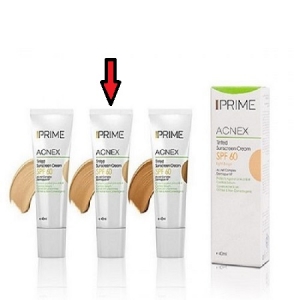 کرم ضدآفتاب رنگی فاقد چربی بژ Acnex Tinted SPF60  مناسب پوست چرب 40 میلی لیتری پریم Prime