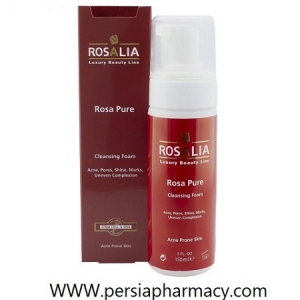 فوم پاک کننده و روشن کننده پوست مدل Rosa white حجم 150 میلی لیتز رزالیا Rosalia
