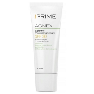 کرم مرطوب کننده فاقد چربی و رنگ Acnex Colorless SPF30  مناسب پوست چرب 50 میلی لیتری پریم Prime
