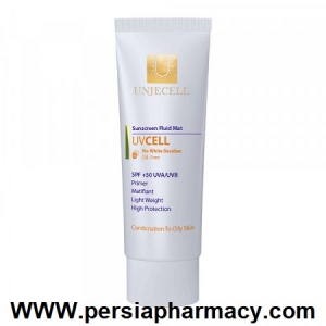  ضد آفتاب بی رنگ پوست چرب SPF+50 حجم 40 میلی لیتر آنژسل Unjecell