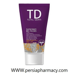 کرم ضد آفتاب ضد لک رنگی +SPF50 حجم 50 میلی لیتر توتال درم  Total Derm 