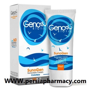 ضد آفتاب پوست خشک SPF50 بی رنگ  ژنوبایوتیک Geno Biotic 