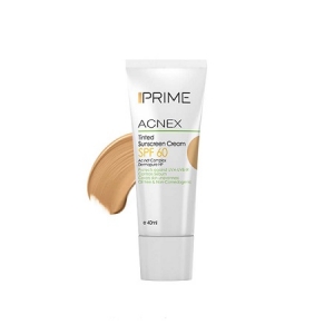 کرم ضدآفتاب رنگی فاقد چربی بژروشن Acnex Tinted SPF60  مناسب پوست چرب 40 میلی لیتری پریم Prime